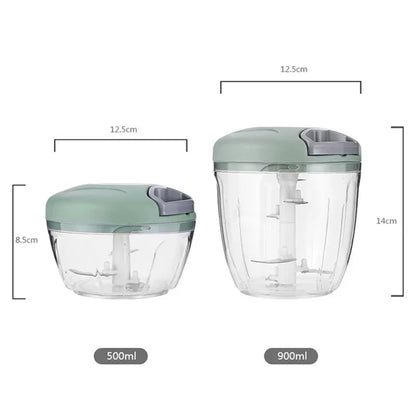 500/900ML, Multi-Function Manual Meat & Vegetable Chopper